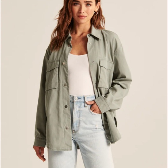 Abercrombie & Fitch Tops - NEW w/tags⭐️Abercrombie & Fitch twill shirt jacket❤️Voted best Shacket 2021🏆
